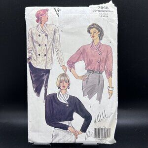 Very Easy Very Vogue 7948 “Petite Blouse” (14-16-18) Sewing Pattern Uncut FF